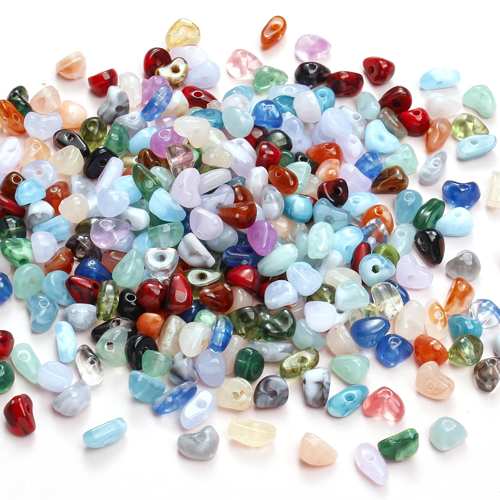 180 Stück gemischte unregelmäßige Acrylperlen 4-9mm bunte Kunststoff-Abstandsperlen für DIY-Schmuckherstellung, Armbänder, Bastelzubehör – Detail 2