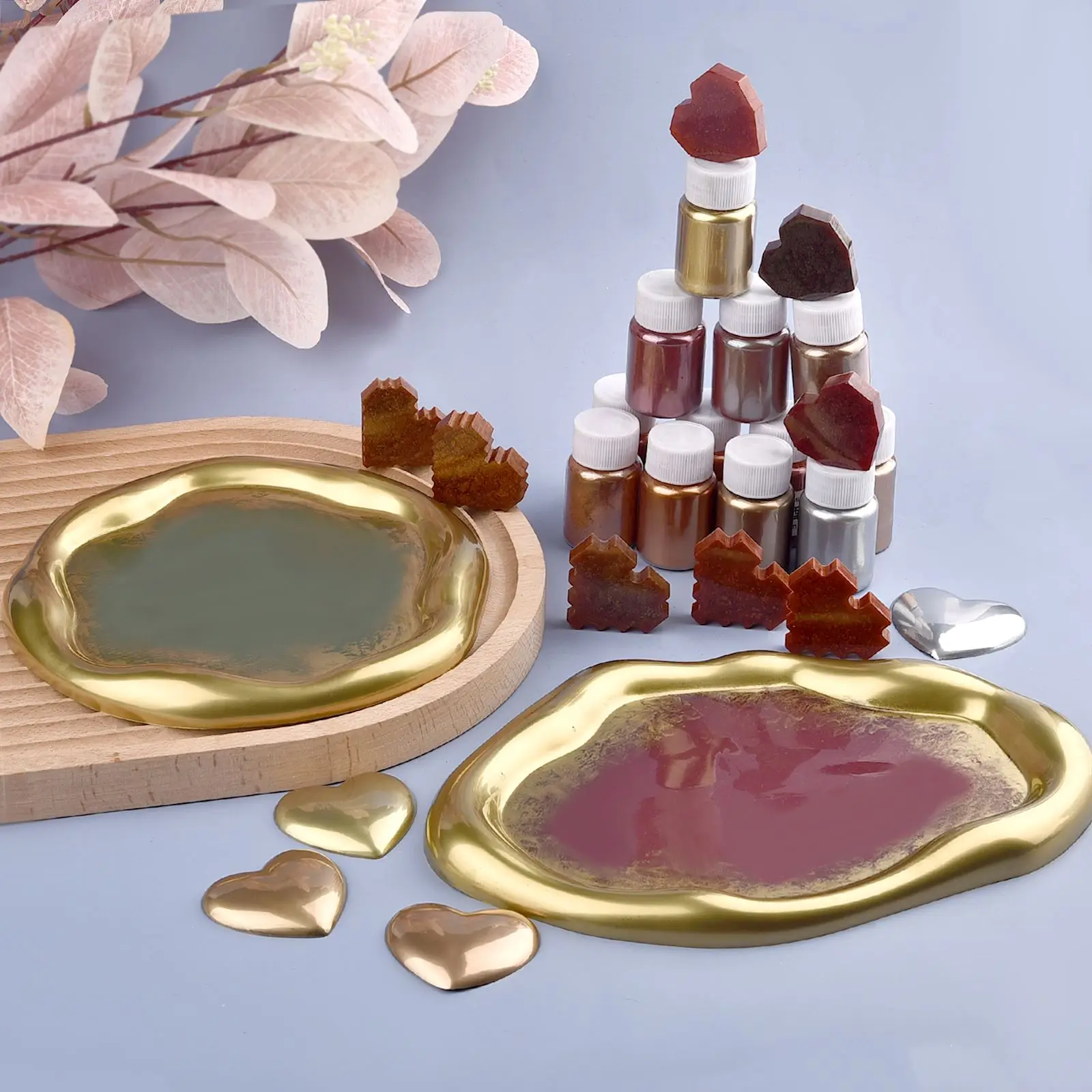 12 Colors 20ml Mirror Metal Texture Pearl Powder Epoxy Resin Colorant Glitter Marble Metallic Pigment Resin Dye Jewelry Making