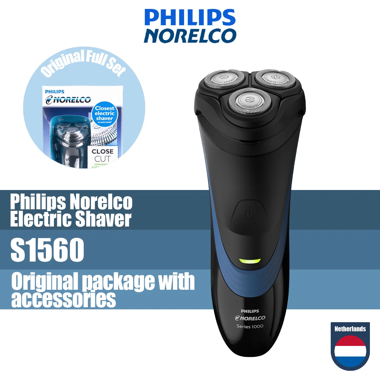 

Электробритва Philips Norelco Series 2100 S1560 для мужчин, Влажная и сухая, электробритва с вращающейся головкой