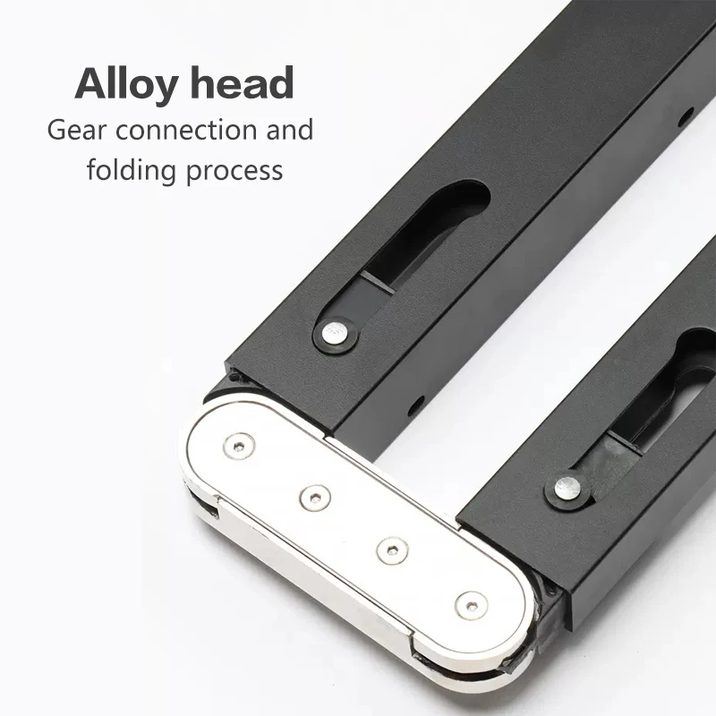 شريط مكتب متعدد الوظائف قابل للتمديد قابل للطي مع أجهزة مسار منزلق مخفية لتوفير المساحة لتناول الطعام في المكتب المنزلي #3