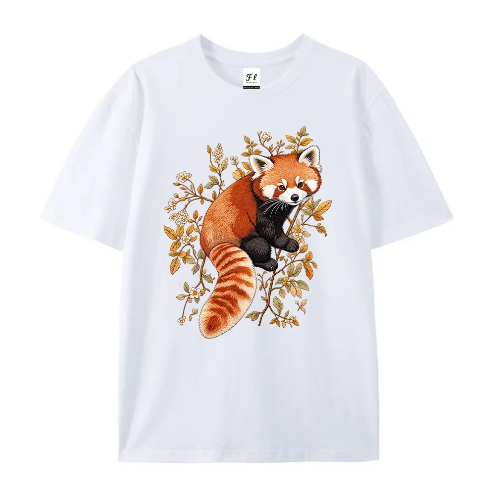 Women T Shirt Cute Red Panda Graphic Printed Short Sleeve Summer Casual Lovely Tee Tops Female Fashion Apparel Oversized TShirt