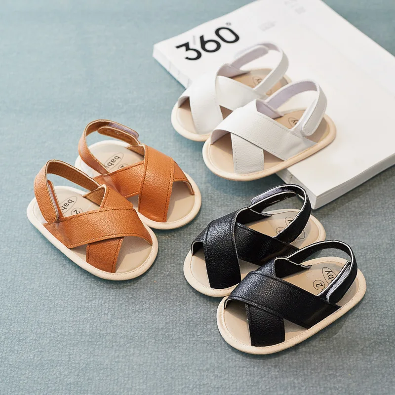 

Summer New Cross Strap Sandals With Soft Soles For Boys and Girls Baby Sandals For 0-12 Months Baby Walking Shoes