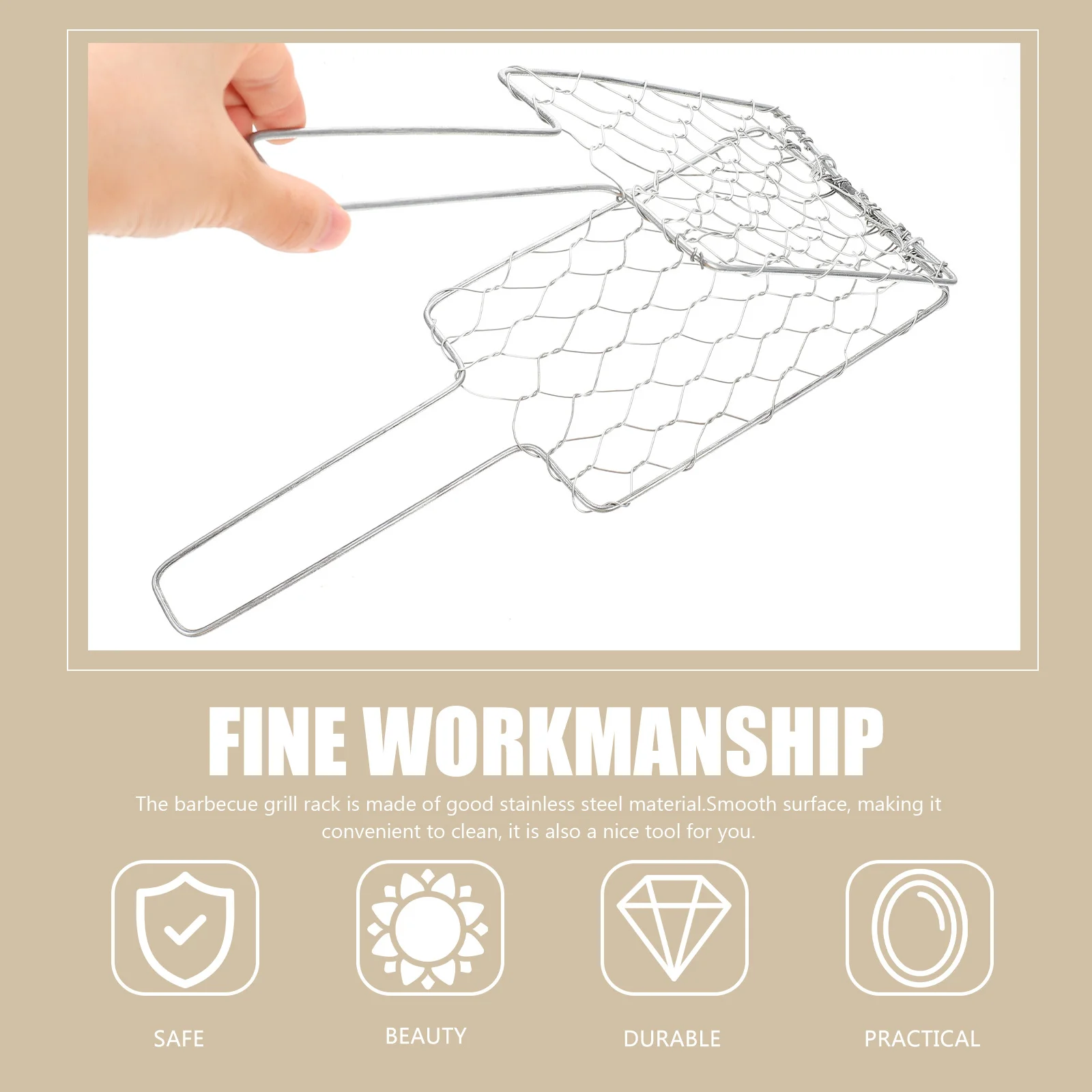 

Бытовая корзина для гриля, железная стойка для барбекю, термостойкая ручка, корзина для гриля для рыбы, пикника, кемпинга, барбекю, аксессуары