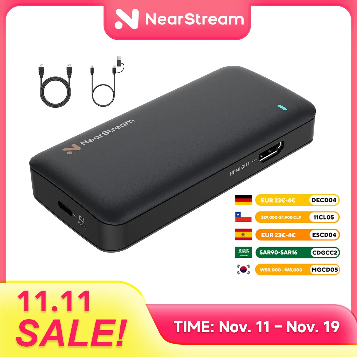 

4K 60fps HDMI Capture Card, Ultra Low Latency USB 3.0 Game Recorder for PS5/Xbox/Switch/PC/Mac, Plug & Play, OBS Compatible