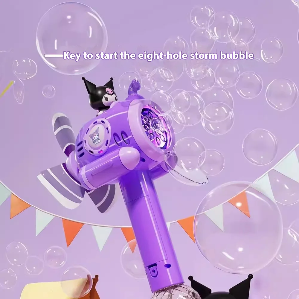 sanrio Kuromi Handheld bubble machine Melody Fully automatic Electric Bubble gun Gun Boys Girls Toys Childrens Gift