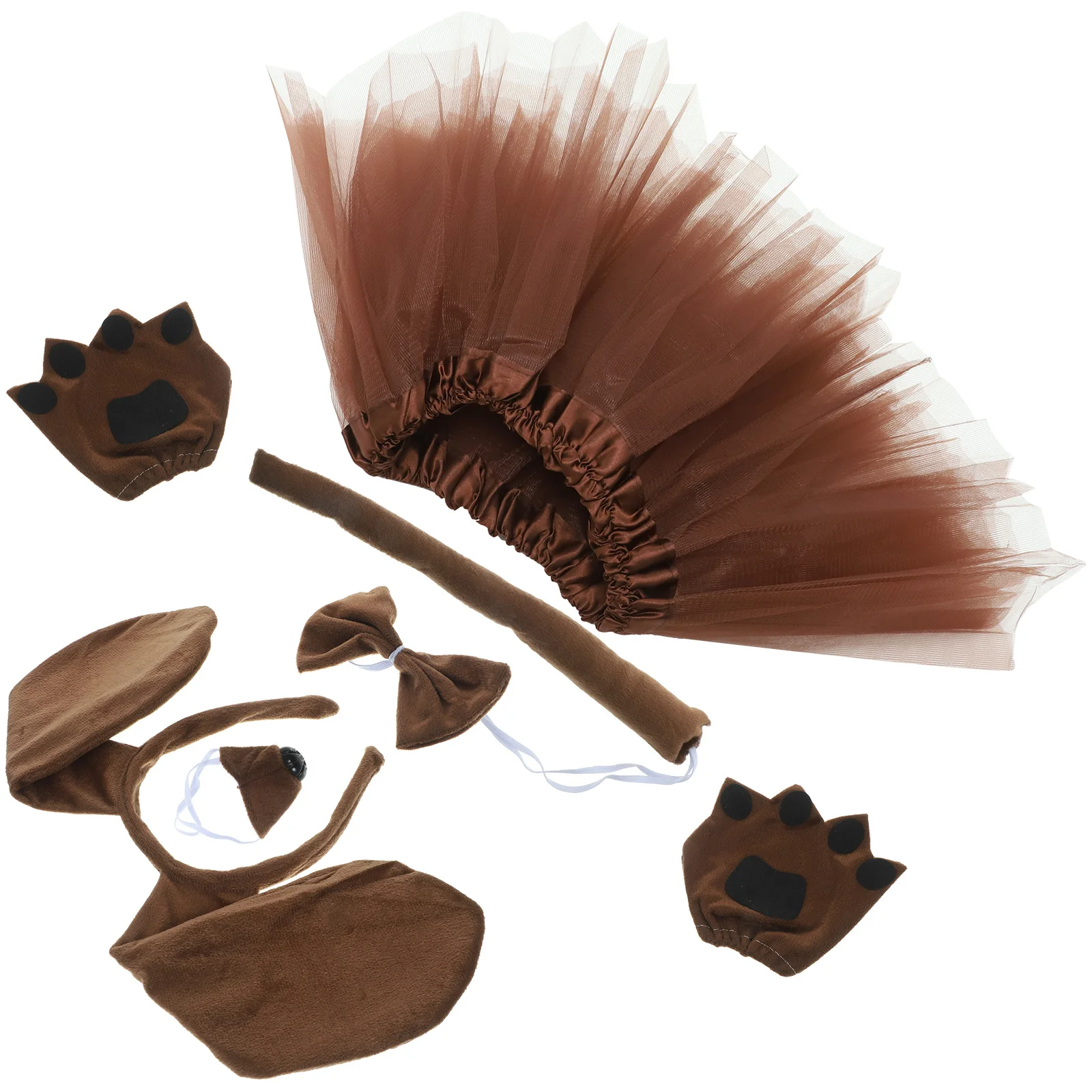 

1Set Puppy Ear Headband Set for Cosplay Dress-Up Party Halloween Animal Costume Accessories Lightweight Comfortable Fabric