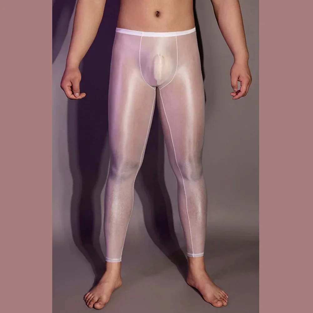 Sexy Sheer Long Pants Mens Ultra Thin Pants Length Trousers Waist Hips Leggings Leggings Skinny Trousers Nylon