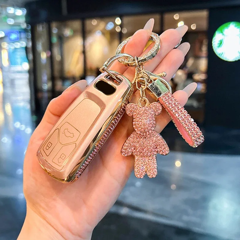 

For Audi A6L keycase A4L Q5L A3 Q3 Q2L A6 A5 Q7 A8 ttq4ethon keycover keychain shell buckle Audi key shell