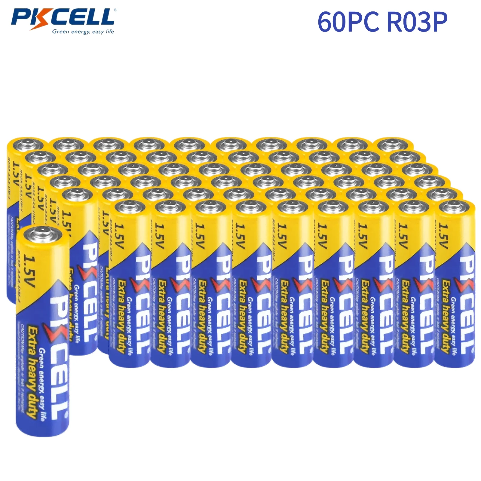 60 baterias PKCELL AAA R03P UM4 1.5V baterias de qualidade de zinco e carbono para controladores de jogos controles remotos