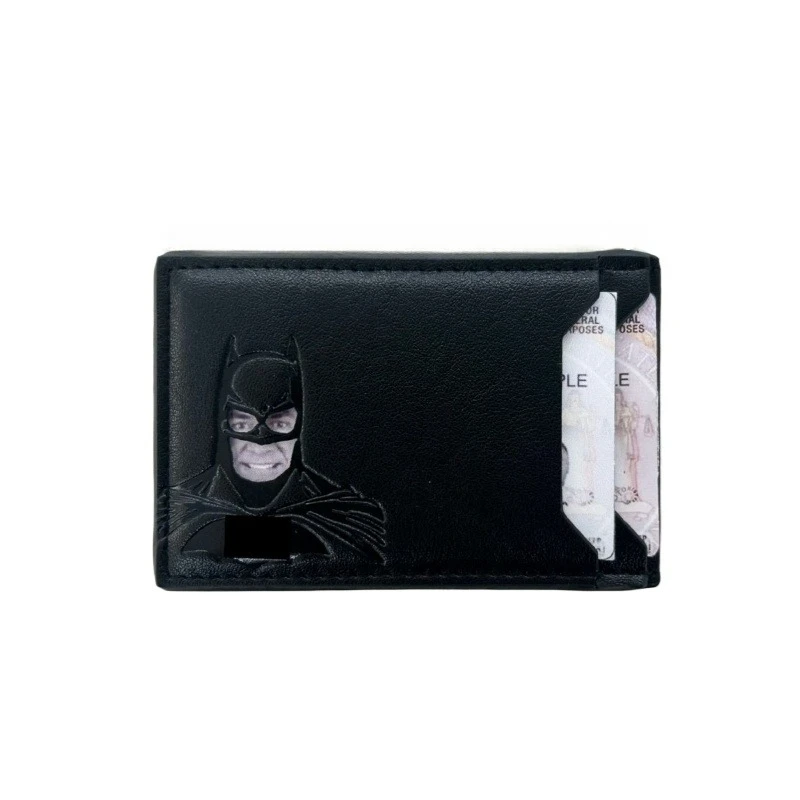 Leather Bat Wallet Personalized Superhero Mask Card Holder Bat ID Heroic Wallet Gift Men Leather Slim Card Holder Case Wallet