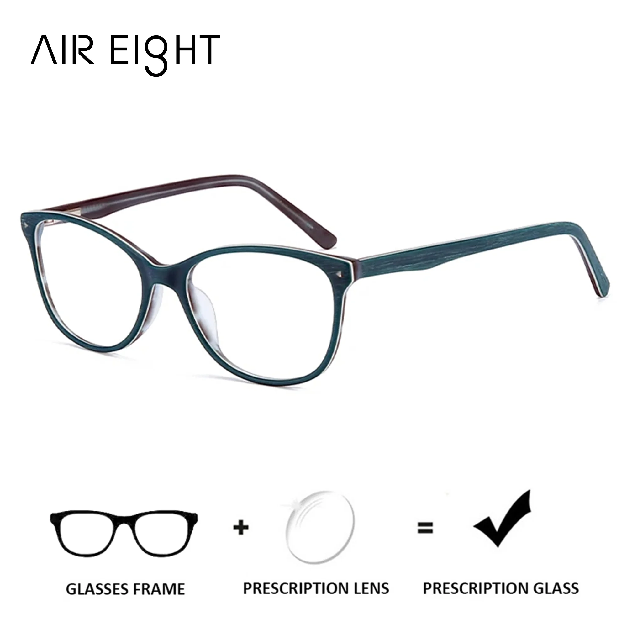 

AIR EIGHT Stylish Acetate Square Prescription Glasses For Women Anti Blue Light Photochromic Optical Lenses With Recipe