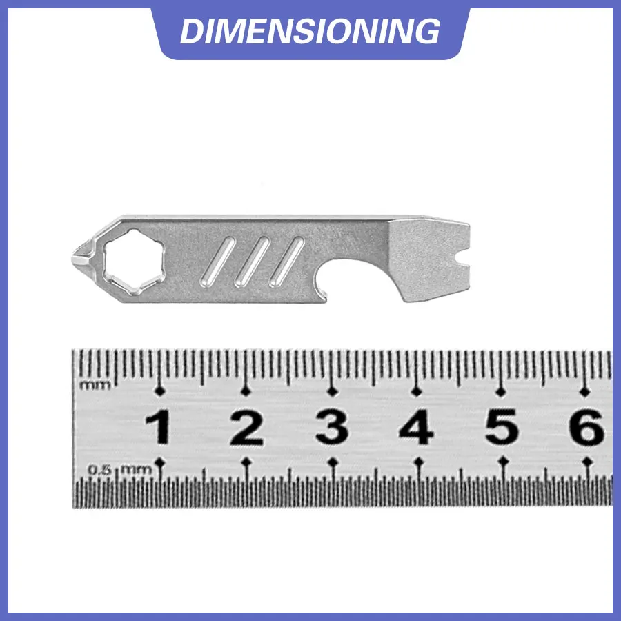 Multifunctional 5 in 1 tool card Outdoor Bottle Opener 6mmHex Wrench Camping Portable screwdriver Mini keychain Hiking  Pry Tool