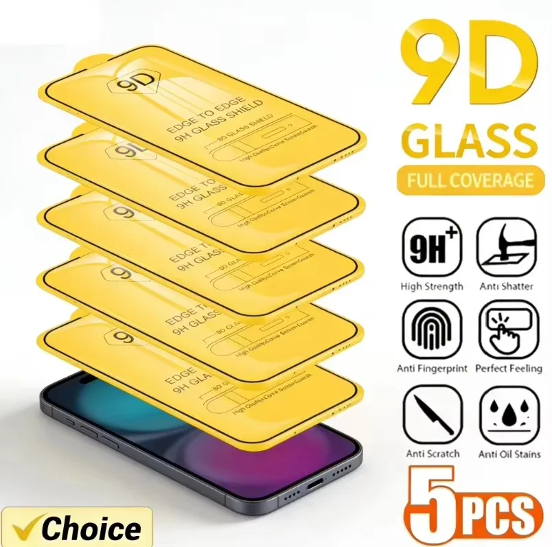 5PCS 9D Screen Protector For Samsung A57 A07 A17 A56 A55 S26 Ultra S25 S24 FE A16 A36 A35 A54 A53 S23 A26 A34 A25 Tempered Glass