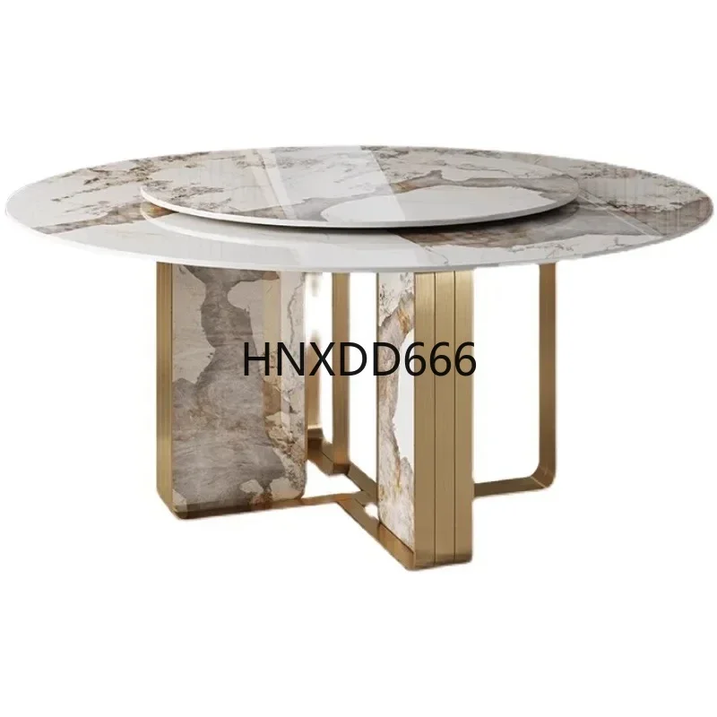 

Простая маленькая квартира Яркий круглый мрамор с поворотным столом CC Rock Slab Light Роскошный круглый обеденный стол