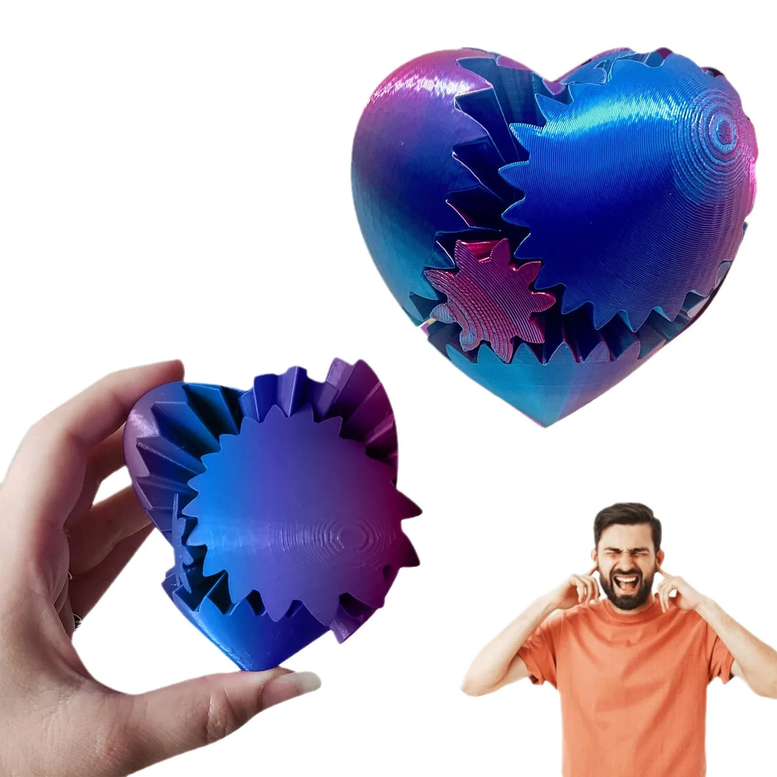 1 pz Divertente 3D Stampato Gear Ball Spin Ball Cube Agitarsi Giocattolo Gear Sfera Palla Da Tavolo Agitarsi Giocattolo Ornamenti Desktop Giocattolo Alleviare Lo Stress