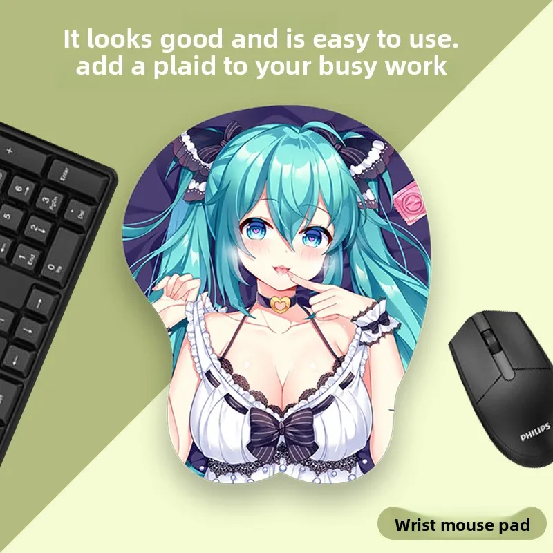 Tapis de souris repose-poignet stéréo 3D en Silicone, coussin de soutien de poignet ergonomique, main Anti-souris, tapis de poignet de jeu pour le bureau et la maison, Anime
