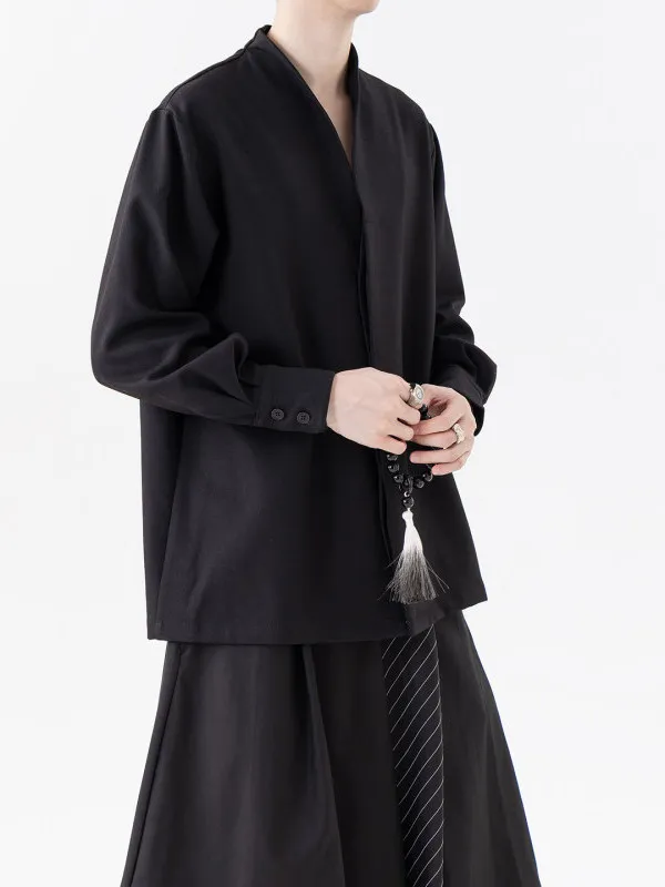 

Мужская дышащая рубашка TANGZ STUDIO из мягкого воздушного бархата с длинным рукавом, свободного кроя, больших размеров, в стиле Healing Zen, верхняя одежда из полиэстера