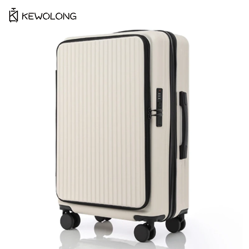 

Front Opening Carry-on Luggage ABS+PC Suitcase, 20in 24in 28in Check-in Luggage with TSA Lock, Multi-Purpose Spinner Wheels