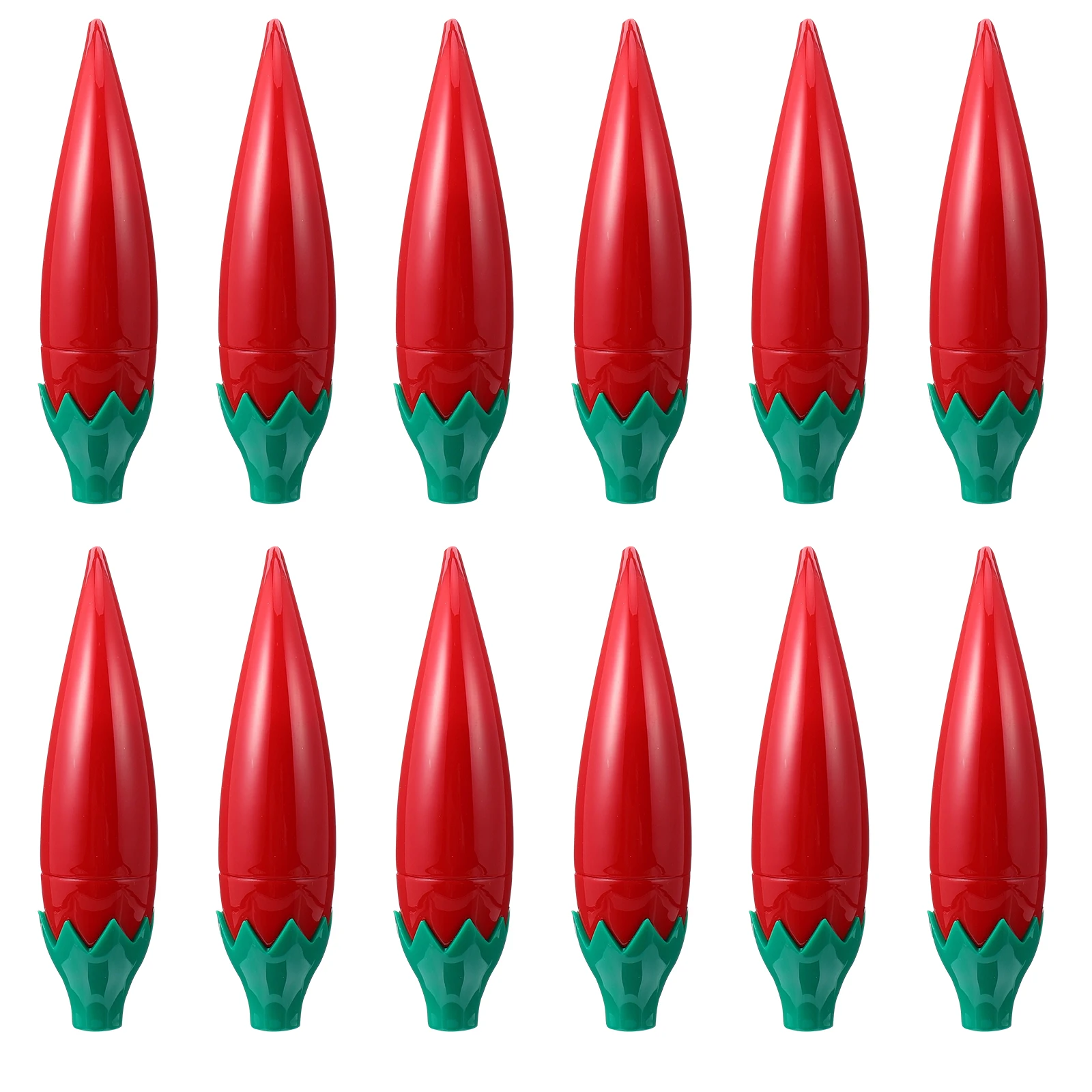 

12Pcs Lipstick Tubes Refillable Chili Shape Creative Empty Lip Balm Holder Portable Small Size DIY Container Mini Lip