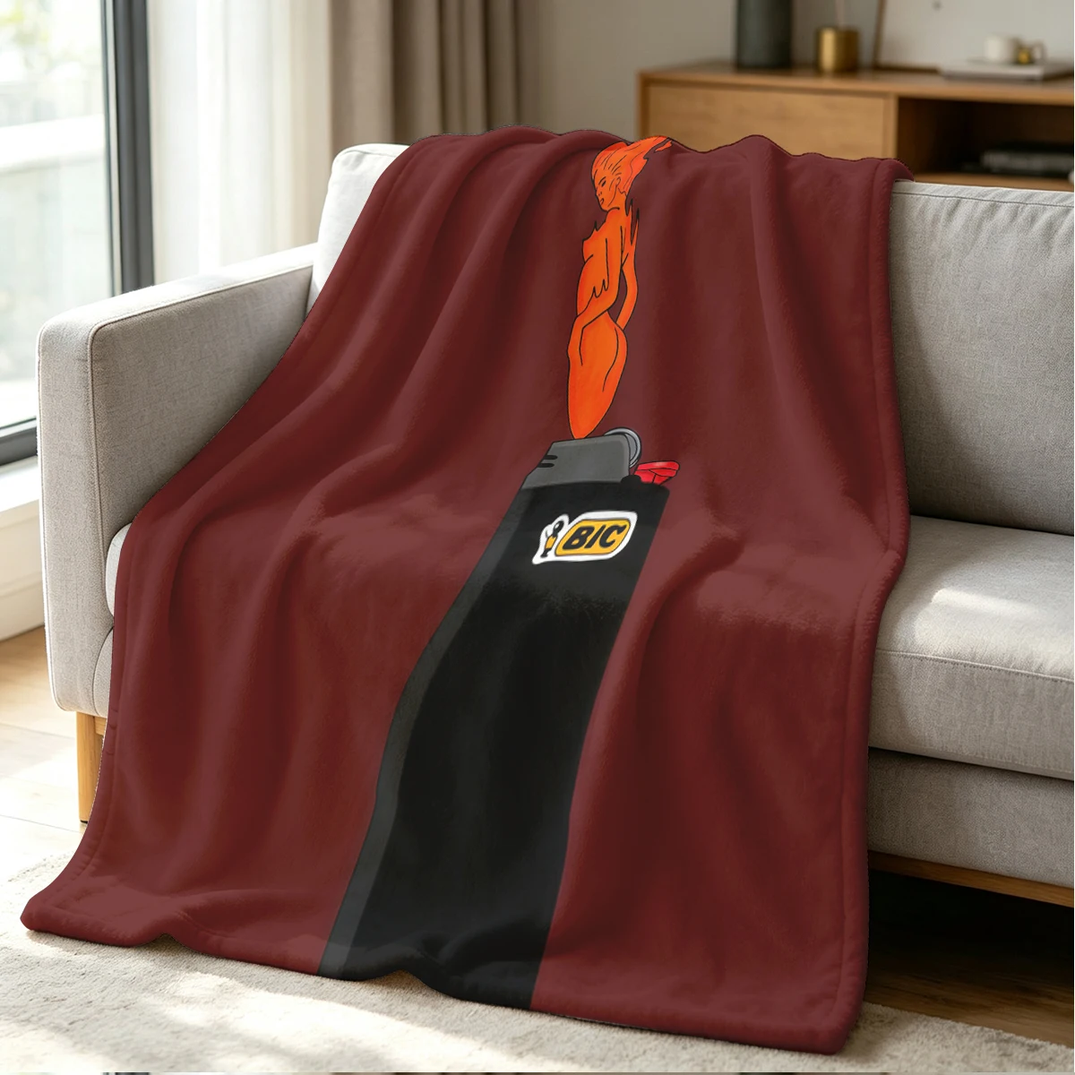 Fire Lady Blanket Soft Cozy Throw for Sofa Bed Festive Holiday Decor Gift for Kids and Adults,Lightweight and Warm
