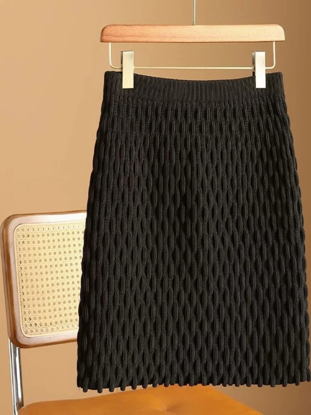 

plus Size Autumn Winter Knitted Pleated Design Hip Concealing ort Skirt Slimming Base Layer f Body Skirt Casual Sle