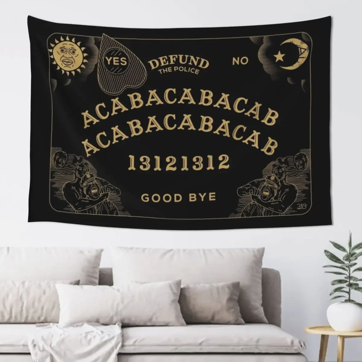 ACAB Ouija - Defund the Police Tapestry Aesthetic Room Decors Home And Comfort Decor Tapestry