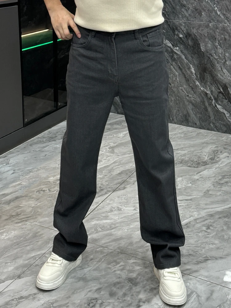 

Casual Color Men's Jeans Spring Edition Slim Fit Straight Leg Fashionable Grey Long Pants Comfortable Loose Style