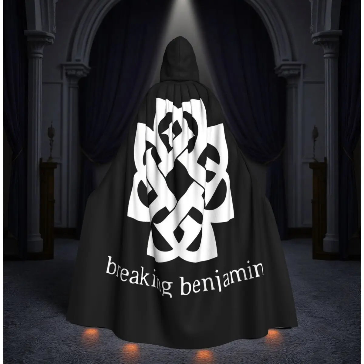 

Плащ-накидка с капюшоном премиум-класса Breaking Benjamin, средневековый костюм ведьмы, косплей, плащ на Хэллоуин, унисекс для взрослых