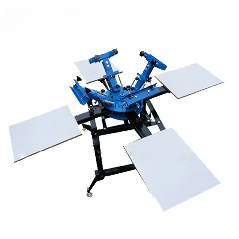 

4 Color 4 Station Screen Printing Machine Comeswith Base Good Quality T-shirt Printing Machine