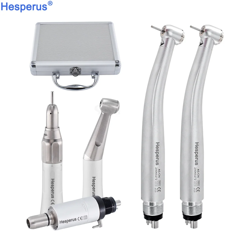 2/4 Hole Dent al Student Handpiece sets Dentist 2 MAX LED High Speed And FX Low Speed Handpiece Kits den tistry Lab tools