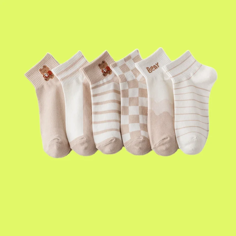 

3/5/10 Pairs Moisture Wicking Women's Mid-tube Socks Summer Short Thin Boat Socks Women's Spring And Autumn Cotton Short Socks