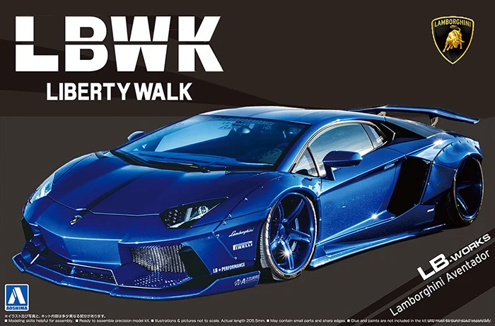 Aoshima 05991 Static Assembled Car Model Toy 1/24 Scale For LB Works Lamborghini Aventador Ver.2 Car Model Kit