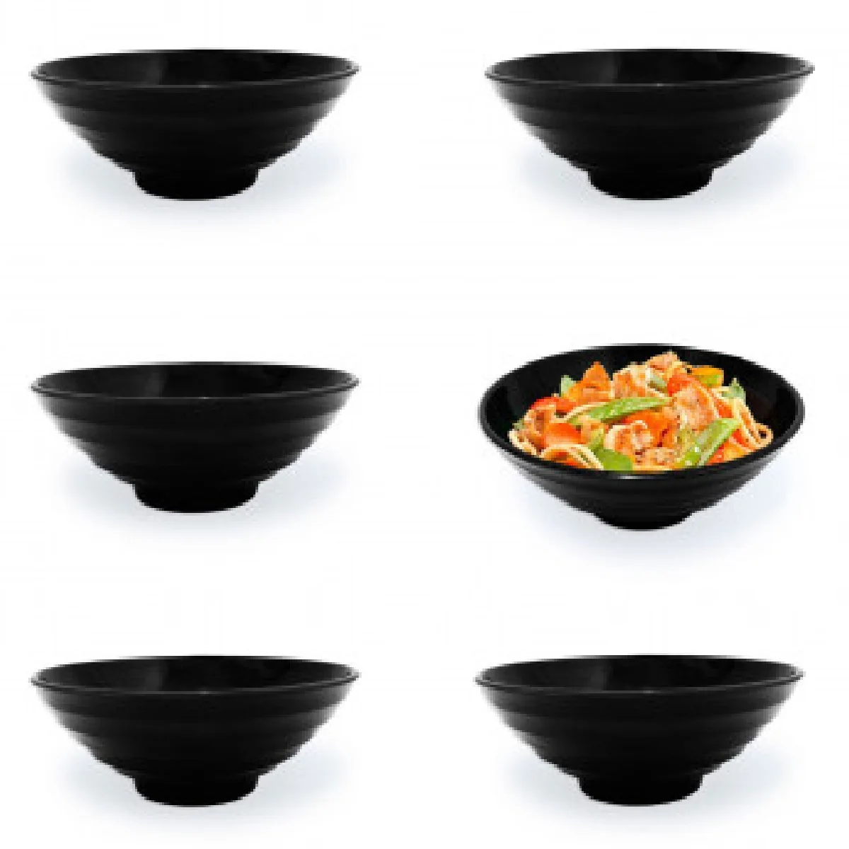 6 Bowl Japanese Bowl Oriental Melamine 1200ml Matte