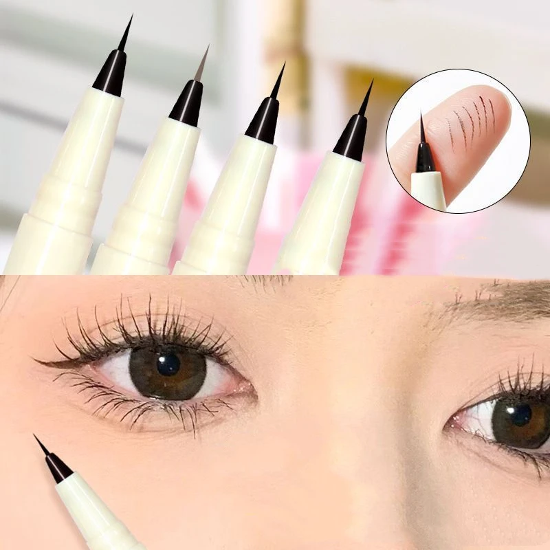 Ultradunne zwartbruine vloeibare eyeliner waterdicht blijvend zijdeachtig mat liggend zijderups onderste wimper make-up potlood Koreaanse cosmetica