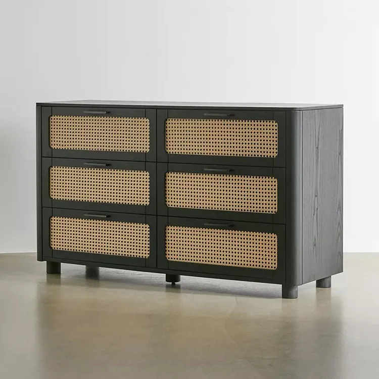 

Французский шкаф из цельного дерева с шестью сундуками, шкафчик из ротанга в стиле ретро, шкафчик для маленькой квартиры, бытовой ящик для крыльца