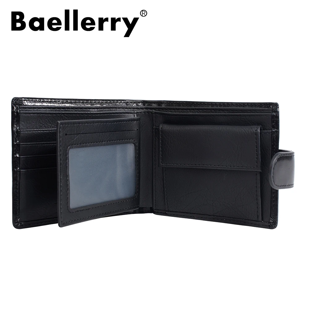 محفظة Baellerry للرجال من الجلد الطبيعي قصيرة ثنائية الطي، منظم أموال نقدي بسعة كبيرة مع فتحات بطاقات متعددة، حجب RFID
