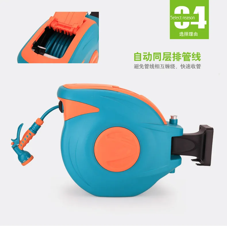 Carretel de tubo telescópico de 30m, tambor de rega para lavagem de carro, carretel de tubo de extensão automática, tambor de rega