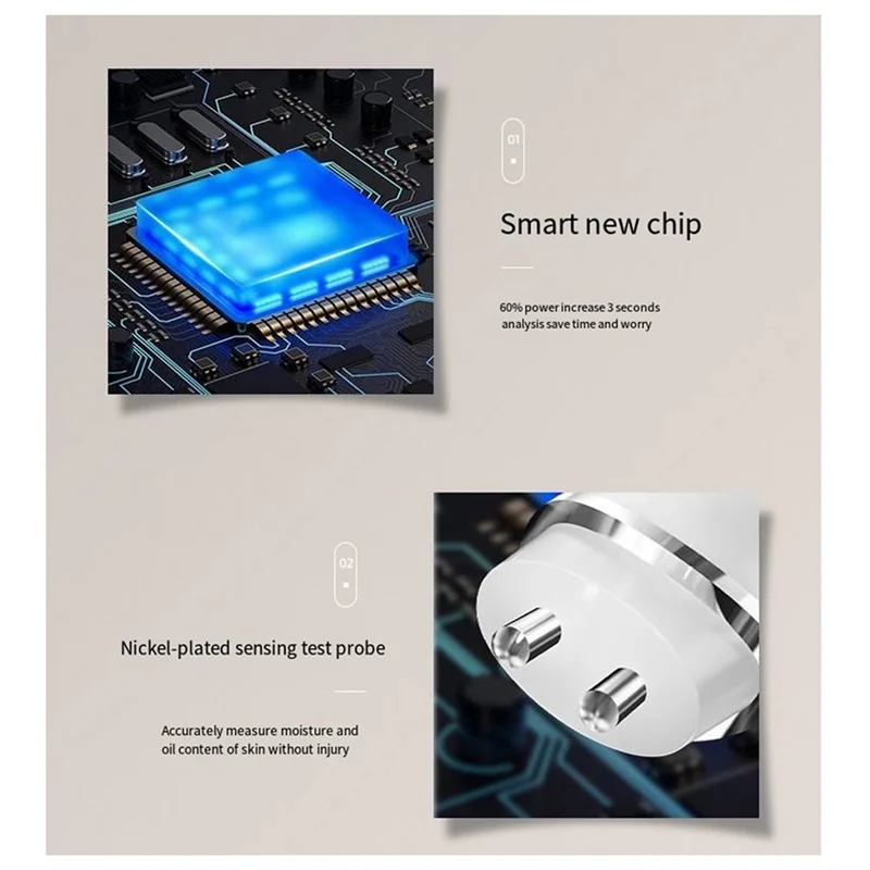 A56T-New Skin Detector, Portable Easy Operate Facial Tester Detector Skin Oil Content Analyzer For Beauty Salon Spa Home