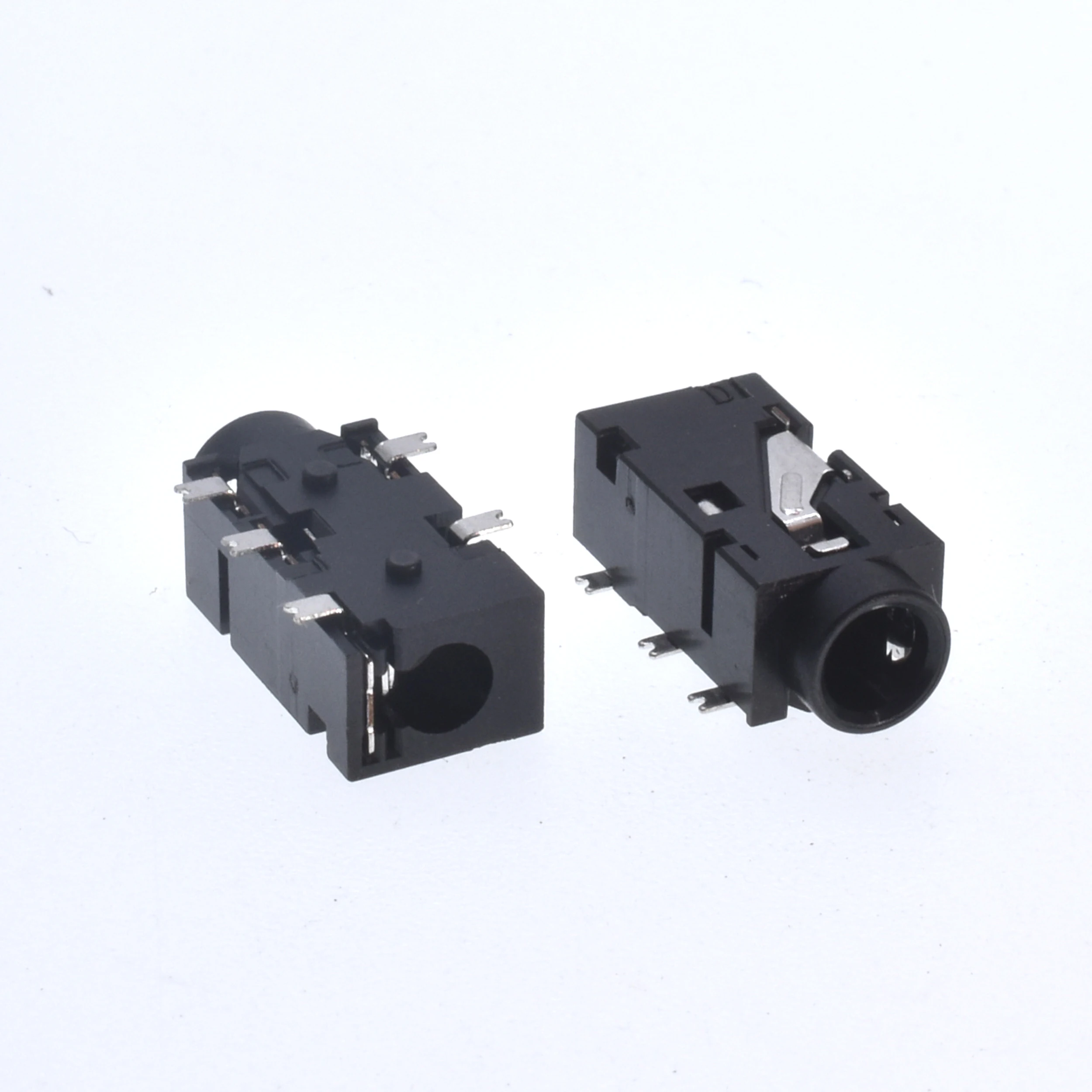 10Pcs PJ-327F audio socket patch,  5-pin, 4-section dual channel headphone socket, 3.5MM caliber headphone jack holder Black