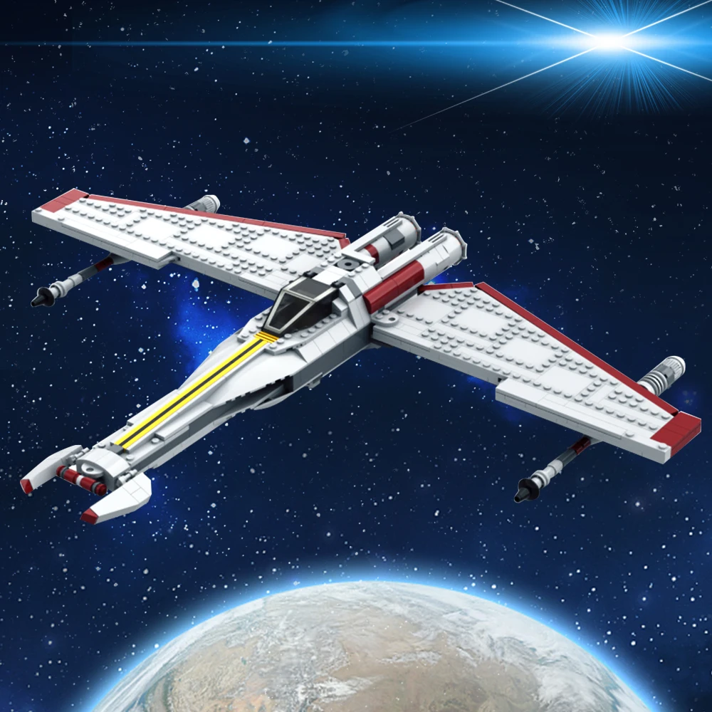 MOC Vanguard-class Starfighter Model Blocks Fighter Model Blocks Brick Toys Puzzle Toys Decorative Ornaments Children's Gifts