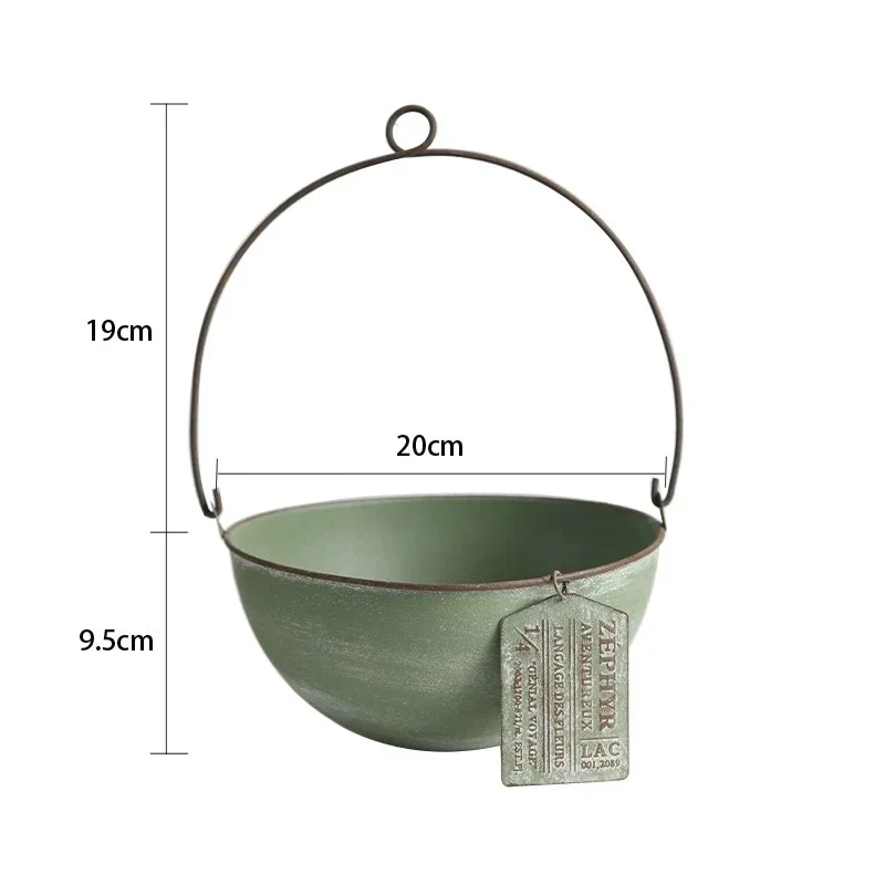 Hangingable Green Ivy Iron Flower Pot Home Furnishings Balcony Decoration Garden Courtyard Horticultural Plant Cultivation Tub