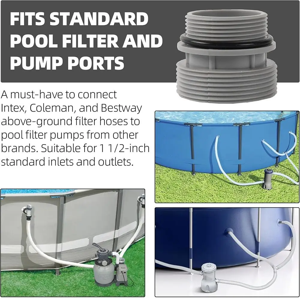 New Plastic Pool Pump Hose Adaptor Short 40mm to 1 1/2
