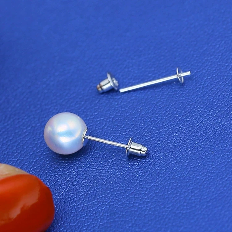 Wholesale S925 Sterling Silver Earrings Mount Findings Settings Base Mounting Parts Accessory for 6-12mm Pearls 10 pairs/lot