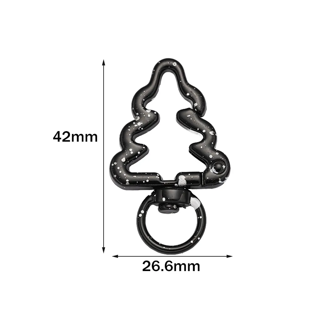 5pcs/Lot Multicolor Metal Christmas Tree Ring Spring Clasp Carabiner Keychain Clips Hook Dog Chain DIY Jewelry Buckle Connector