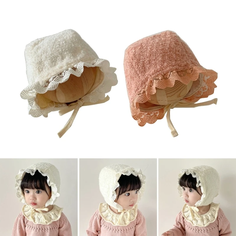 

Trendy Lace Princess Baby Hat Cosy and Stylish Beanie Cap Winter Warm Bonnet Cap Newborns Shower Gift for Outdoor