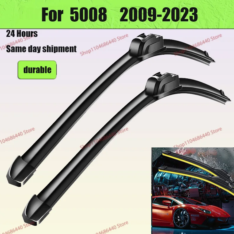 

2x For Peugeot 5008 2009-2023 Front Windshield Wiper Blades 2010 2011 2012 2013 2015 2017 2018 2019Windscreen Window Accessories