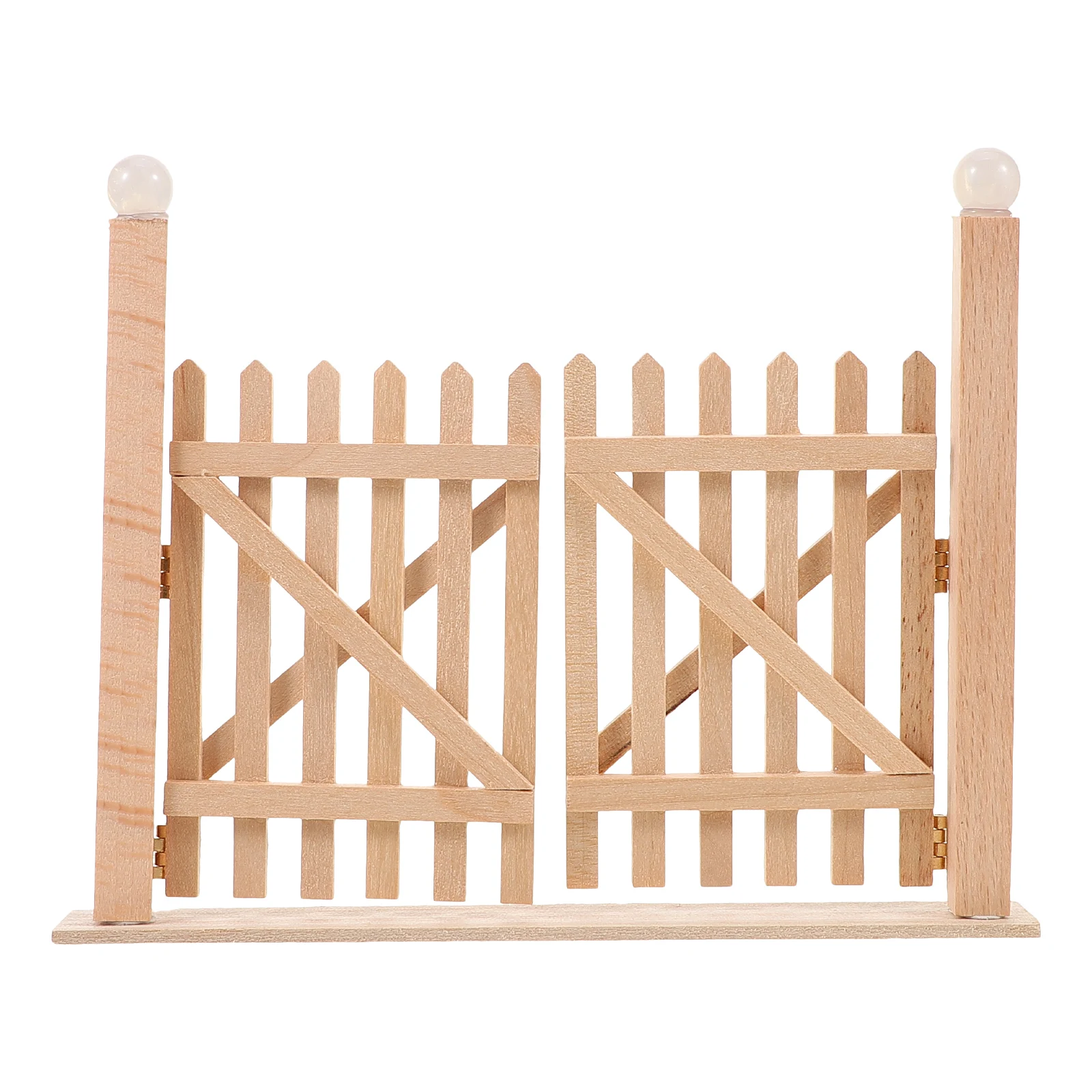 

Mini Solid Wood Fence Door Garden Gates Fairy Craft Miniature Dollhouse Doors Statue