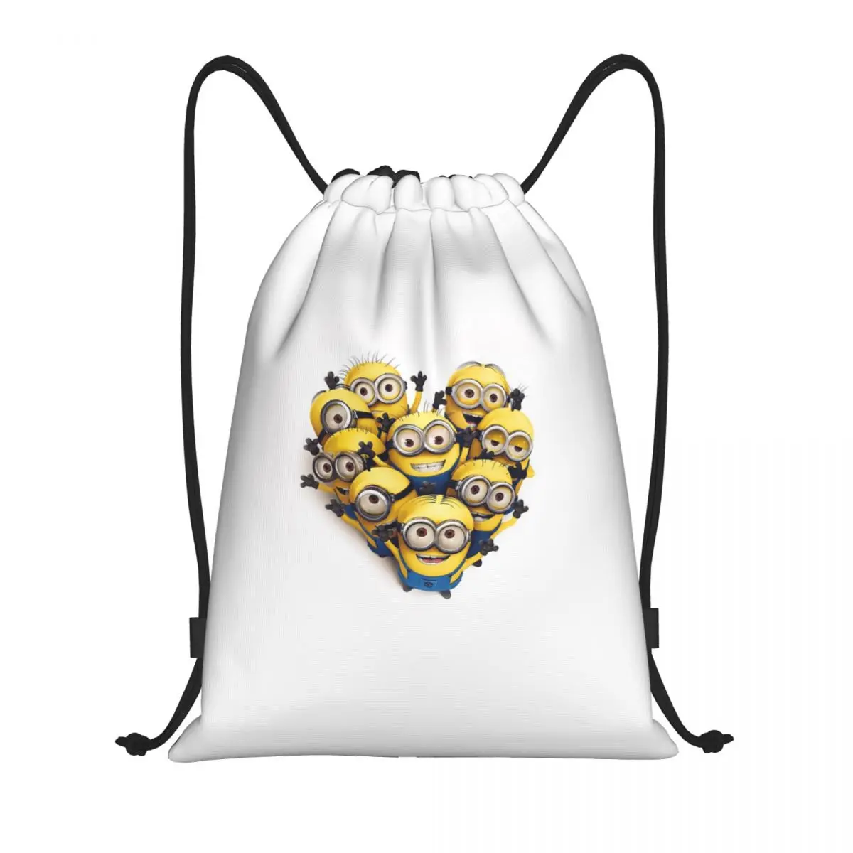 Custom Pattern Logo Drawstring Bag Minions Travel Backpack Student Storage Bag School Bag  ꦫ