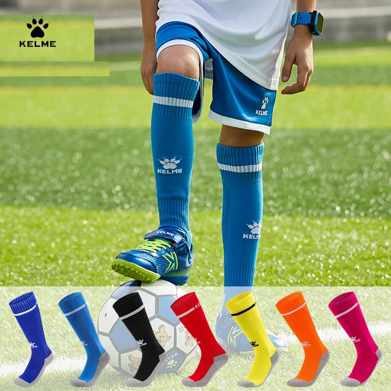 KELME Kid Soccer Socks Football Stockings Training Competition Basketball Over Knee High Breathable Sports Socks 8101WZ3001