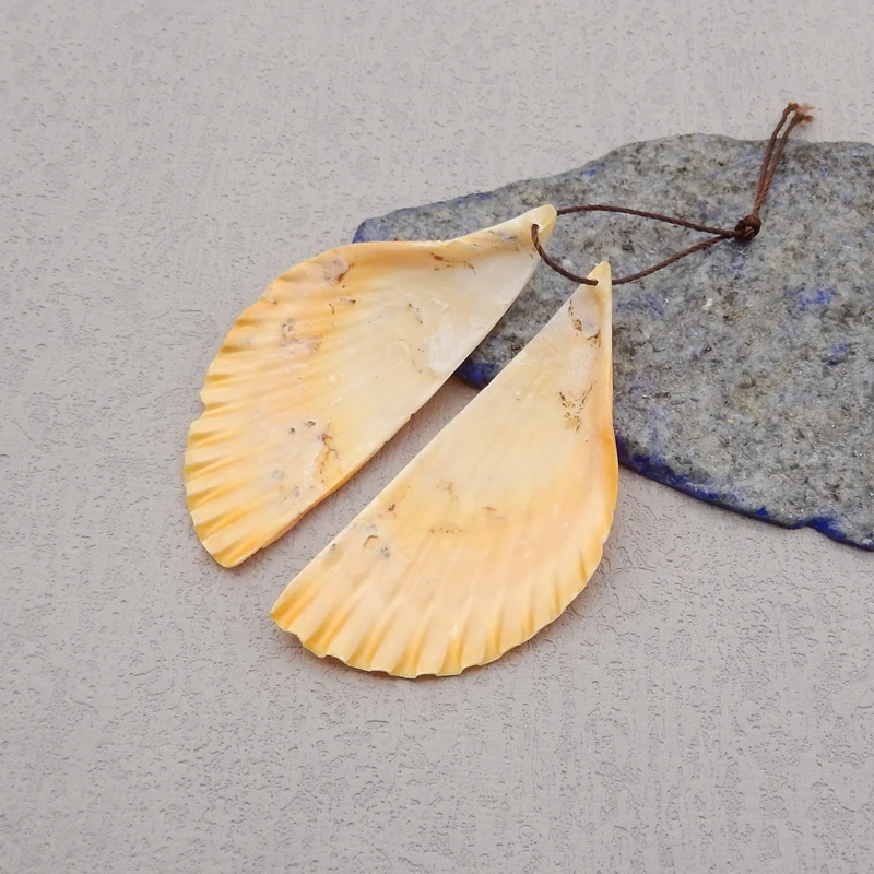 Natural Stone Earrings For Women,Handmade Shell Earrings Party Gifts DIY Jewelry 58x26x2mm 6g image 4